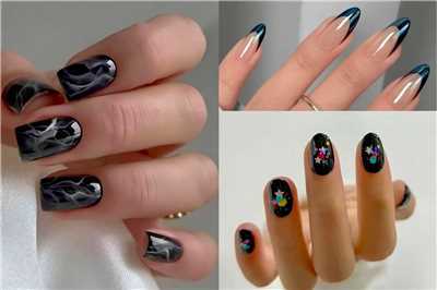 20 مدل لاک و کاشت ناخن مشکی ساده ترند سال