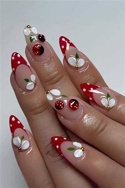 18 مدل فرنچ و لاک ژل ناخن با طرح کفشدوزک جذاب و ویژه مخصوص خانم های جوان