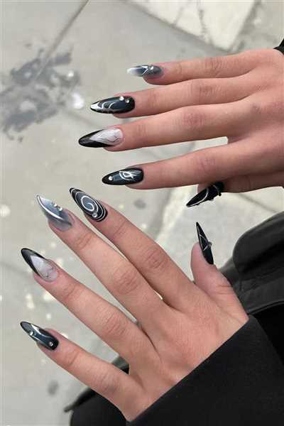 بیش از 50 مدل لاک و کاشت ناخن مشکی با دیزاین خاص و سنگین مناسب محرم