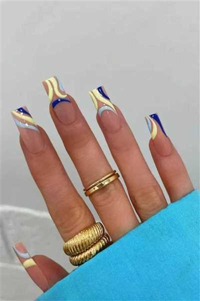 ۲۰ ایده خوشرنگ و خاص طرح ناخن سورمه ای و زرد